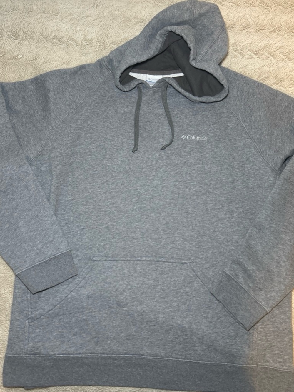 Columbia Men's Heather Gray Hooded Pullover Sweatshirt